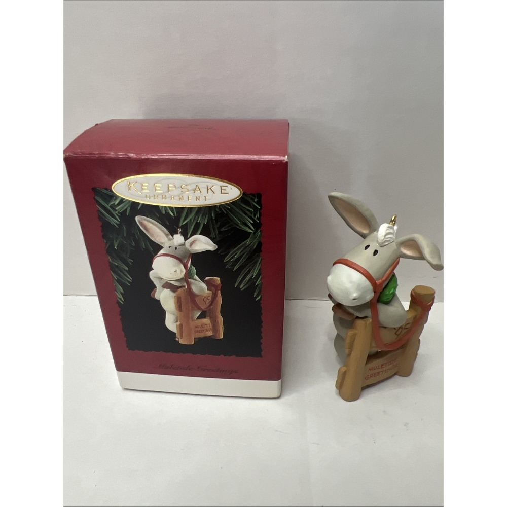 Clearance- Vintage Hallmark Keepsake Ornament Muletide Greetings 1995